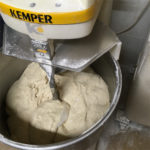 Sweet dough being mixed at Bakery Roth in Erfurt