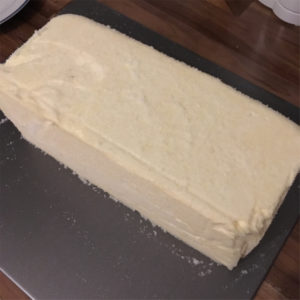 Caerphilly cheese after dry rub salting