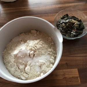 Measured out Ingredients for a Freitagsbrot as offered in Erfurt on Fridays