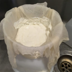 Kefir after hours of draining in sink