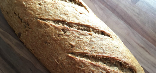 Zoomed image of a bread fresh from the oven